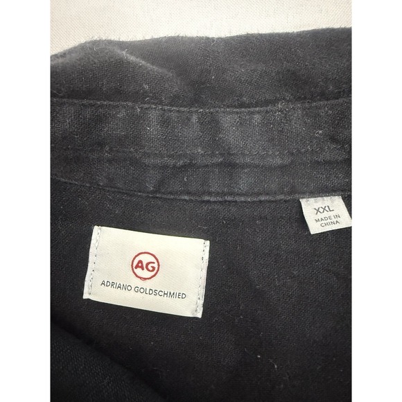 AG Adriano Goldschmied Men's Size XXL Long Sleeve Button Front Black Shirt - Picture 3 of 7